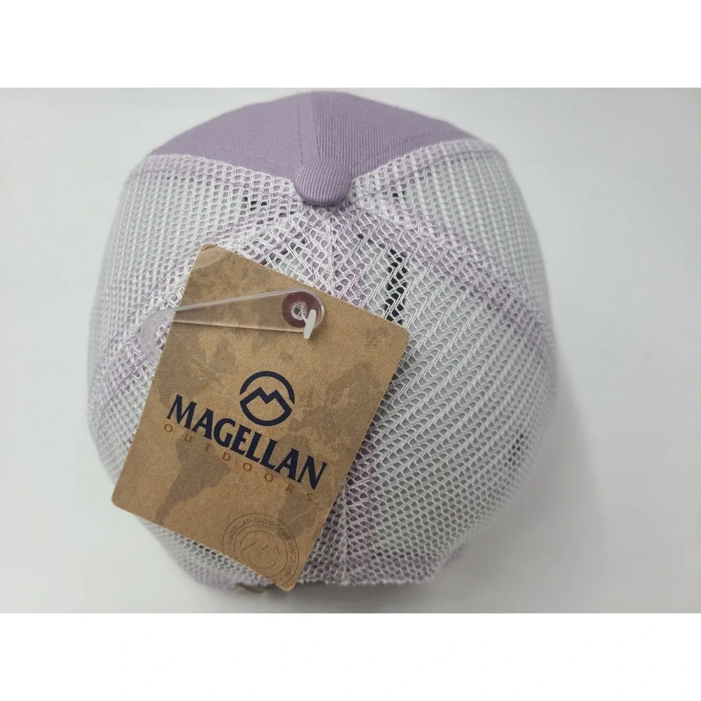 Women Magellan Outdoors Fish Mesh Trucker Snapback Hat‎ Cap Casual Purple White